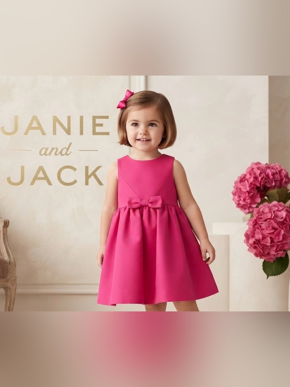 Authentic Janie and Jack little girls designer formal dress sz 2T